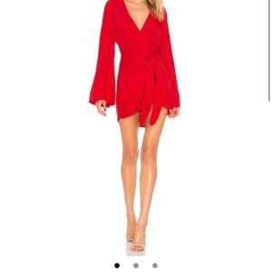 L'Academie Red Wrap Dress